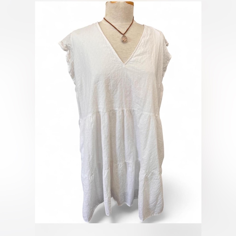 Abercrombie & Fitch White Tiered Mini Dress XL